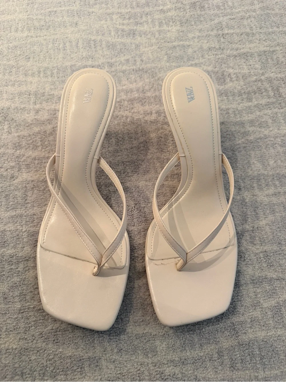 Zara Square Toe Heeled Sandals, Size 41